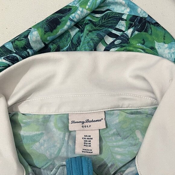 Tommy Bahama Golf Tropical Print Sleeveless Zip Front Polo Shirt Size M - Picture 6 of 9